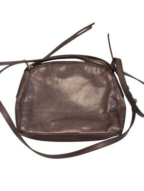 Hobo Leather Crossbody Bag in Mauve